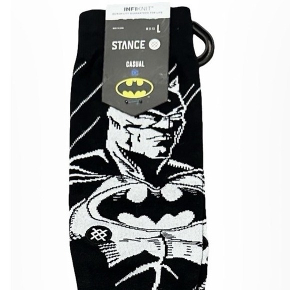 Stance Batman Crew Socks Black & White DC Comics Casual Adult Large Novelty - Picture 1 of 5